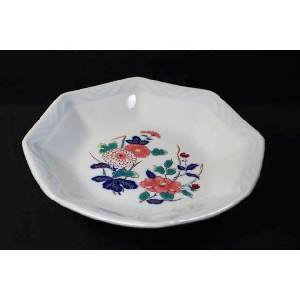 八角19cm煮物皿　[美濃焼/日本製/陶磁器/和食器/和風/花/中華/洋食器/おしゃれ/角皿/深皿/中皿/白/ホワイト/柄あり/アウトレット] | 