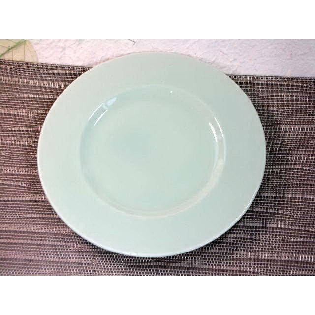 ご家庭用★ヒワグリーン18.4ｃｍリムプレート [美濃焼/日本製/陶磁器/洋食器/中皿/パン/デザート/ケーキ/取り皿/丸/黒点あり/アウトレット/格安/激安] |  | 01