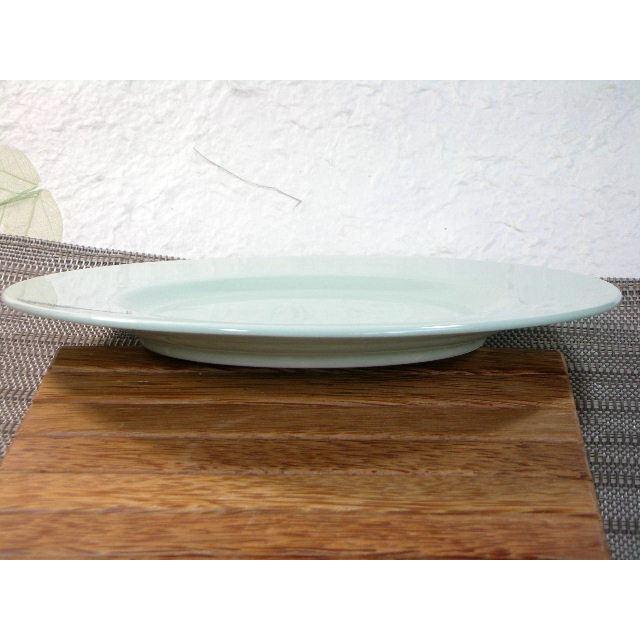 ご家庭用★ヒワグリーン18.4ｃｍリムプレート [美濃焼/日本製/陶磁器/洋食器/中皿/パン/デザート/ケーキ/取り皿/丸/黒点あり/アウトレット/格安/激安] |  | 02