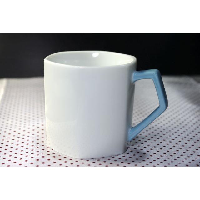 MC008　六角切立マグカップ・青ハンドル　★アウトレット品★ | 