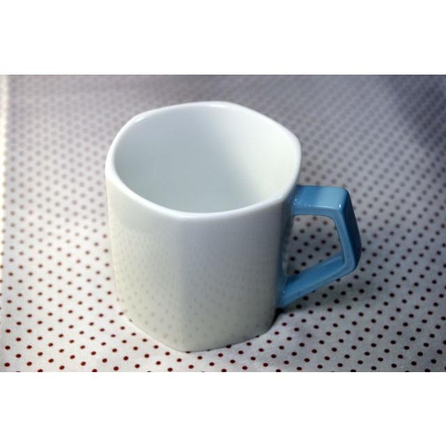 MC008　六角切立マグカップ・青ハンドル　★アウトレット品★ |  | 01