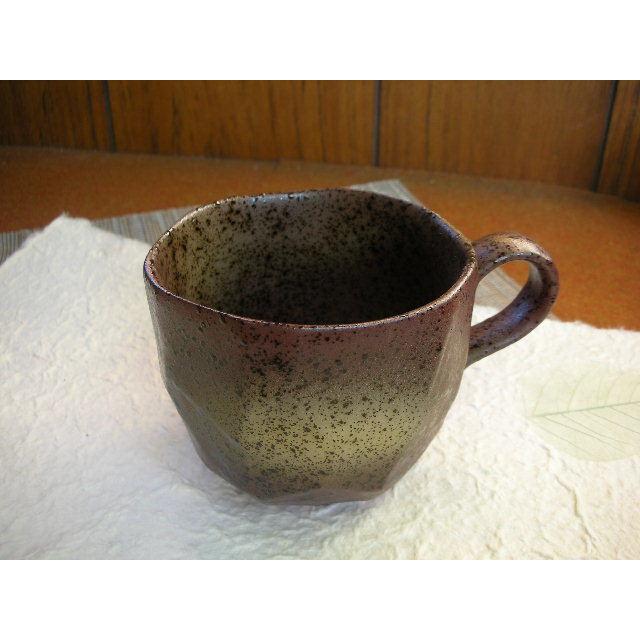 MC012　ソギ型マグ　あずきダイヤ吹き   [美濃焼/日本製/陶磁器/カフェラテ/コーヒー/業務用] | 