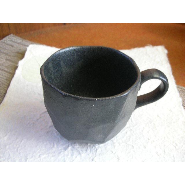 MC013　ソギ型マグ　黒備前 [美濃焼/日本製/陶磁器/ラテアート/カフェ/珈琲/カフェラテ/コーヒー/業務用] |  | 01
