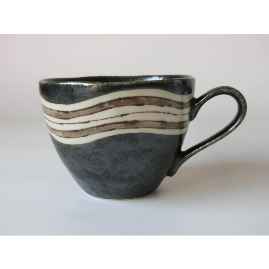 MC040　黒ウェーブコーヒーカップ　[美濃焼/日本製/陶磁器/アウトレット] |  | 02