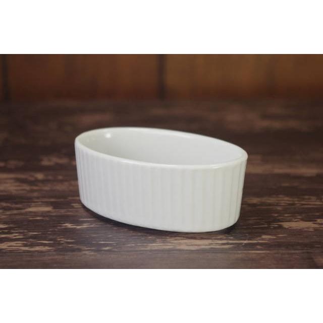 ★3個セット★白い食器・長めの楕円スフレ8.8cm　[美濃焼/日本製/陶磁器/洋食器/ココット/ホワイト/オーバル/ビュッフェ/レストラン/業務用/アウトレット] | 