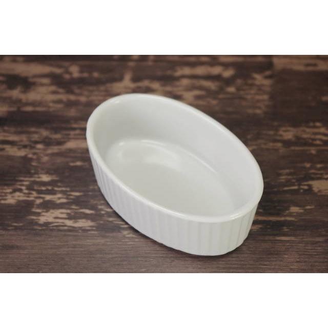 ★3個セット★白い食器・長めの楕円スフレ8.8cm　[美濃焼/日本製/陶磁器/洋食器/ココット/ホワイト/オーバル/ビュッフェ/レストラン/業務用/アウトレット] |  | 01
