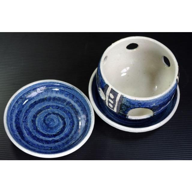 瑠璃　茶香炉１−８１　[万古焼/萬古焼/日本製/陶磁器/和風/ブルー/青/紺/アロマ/茶葉] |  | 02