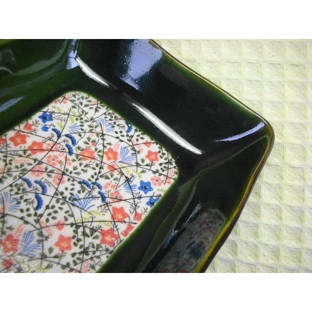 長角鉢・織部錦織21.2cm　[美濃焼/日本製/陶磁器/和食器/和風/グリーン/緑/煮物鉢/菓子鉢/菓子入れ/ギフト/花/おしゃれ] |  | 01