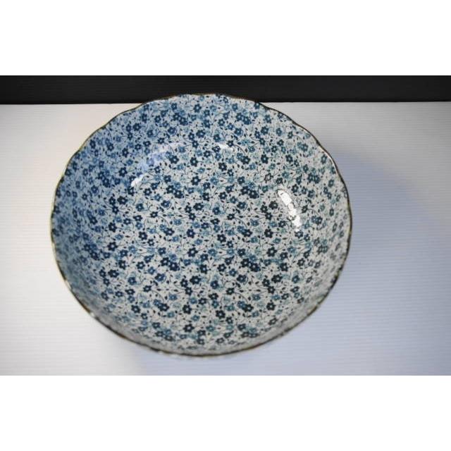 藍染小花20.5ｃｍ菊型68鉢・煮物鉢・サラダボウル  [美濃焼/日本製/陶磁器/和食器/和風/大鉢/中鉢/青/ブルー/丸/器/うつわ/かわいい/おしゃれ/アウトレット] |  | 01