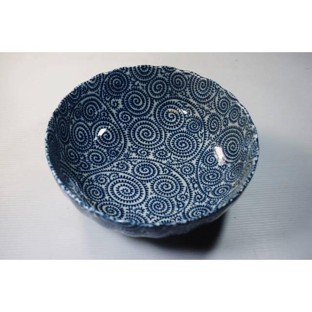 OB088 古染タコ唐草菊型65鉢20.6ｃｍ |  | 01