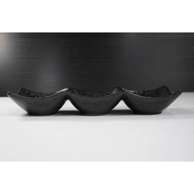 OZ006 ブラック20.3cmトリプルスクエアーディッシュ・三品皿OMS |  | 01