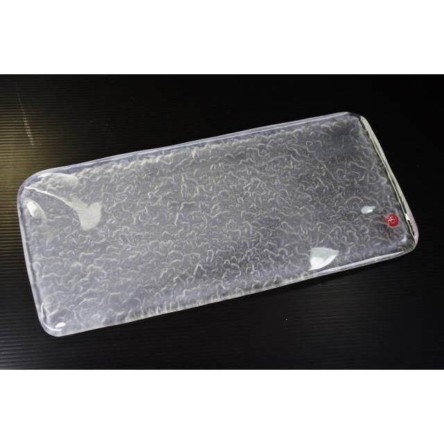 F-７１１２１石目レクタングルプレート  [日本製/手作りガラス/津軽びいどろ/長角/平皿/大皿/サービング/プラター] | 