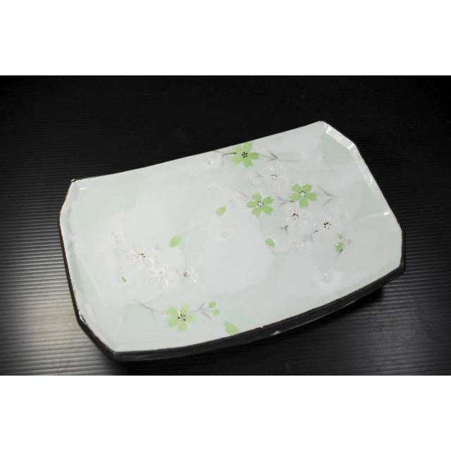 OZ113 コスモス　緑　長角8寸皿 | 