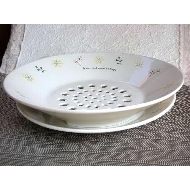 OZ134 生野菜盛り付け皿（写真の穴の空いた上の皿のみ）　アウトレット品 |  | 01