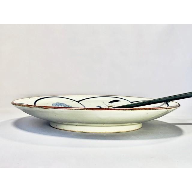 手描き間取草花8寸皿  [美濃焼/日本製/陶磁器/和食器/和風/大皿/グレー/灰色/盛皿/おしゃれ/手書き/大きい/丸/旅館/料亭/レストラン/アウトレット込み] |  | 03