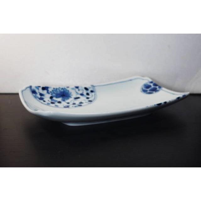 OZ168 藍凛堂・花伊万里長角焼き物皿   [美濃焼/日本製/陶磁器/和食器/和風/焼物皿/角皿/平皿/天ぷら/おしゃれ/柄あり/レストラン/業務用/居酒屋] |  | 01