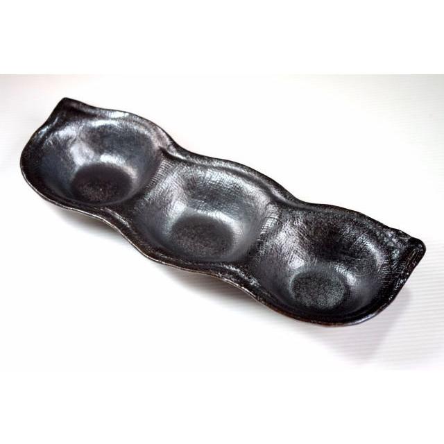 OZ203 たっぷり入る27cm枝豆三品・黒マット | 