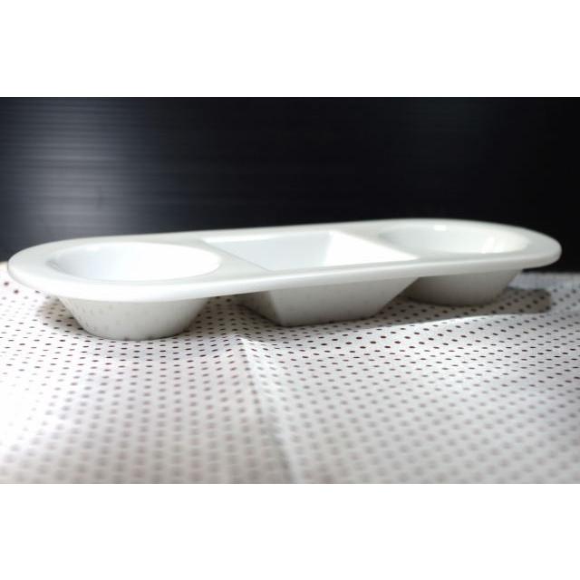 OZ214 丸と四角の22.4cmロングプレート・三品皿★アウトレット品★MYK |  | 01