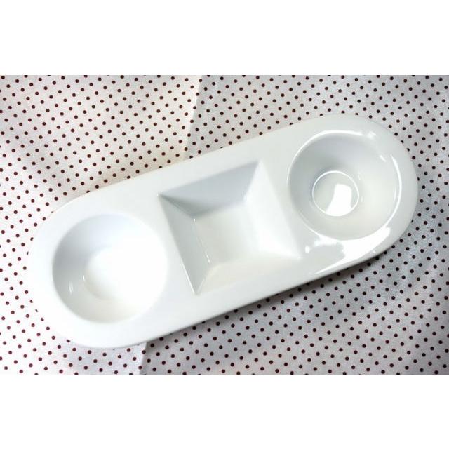 OZ214 丸と四角の22.4cmロングプレート・三品皿★アウトレット品★MYK |  | 02