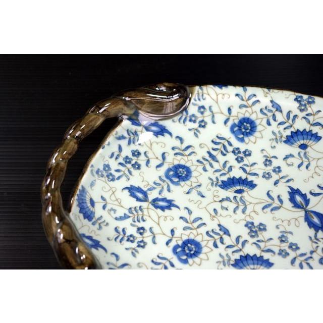 OZ221 藍華２７．５ｃｍ手付き楕円盛皿★アウトレット品こみ★AKS |  | 01