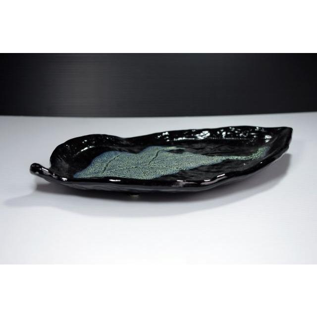 OZ242 グリン流し天目25cm葉型皿★アウトレット品★ |  | 01