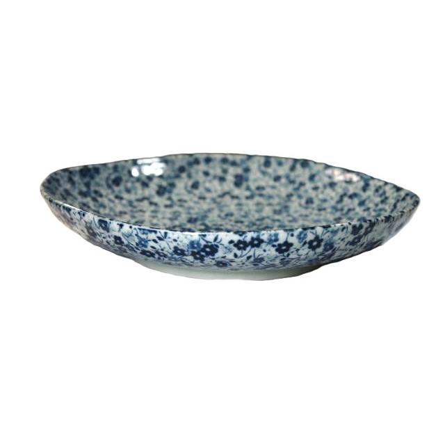 OZ322 藍染小花三角８０皿　アウトレット品 |  | 01
