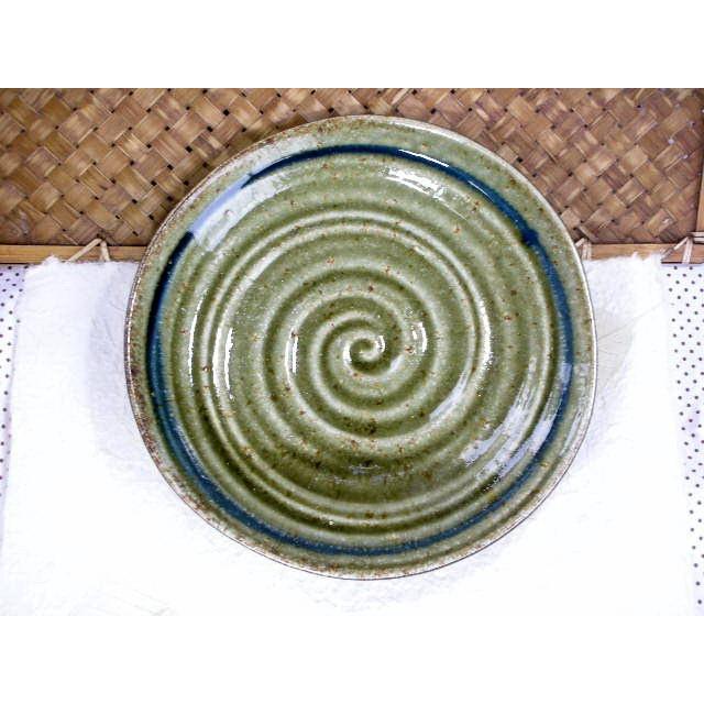 PS013　彩華織部はん点ブルーライン７５パスタ皿 |  | 01