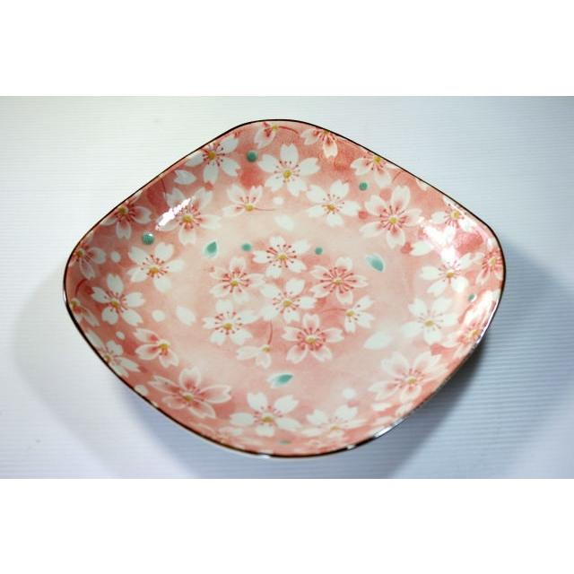 PS040　花詰め　赤　四角　盛皿　★アウトレット品★　 | 