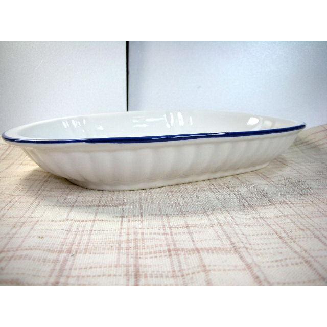 PS069フチ紺ホワイトオーバルパスタ皿★アウトレット品★YYT |  | 02
