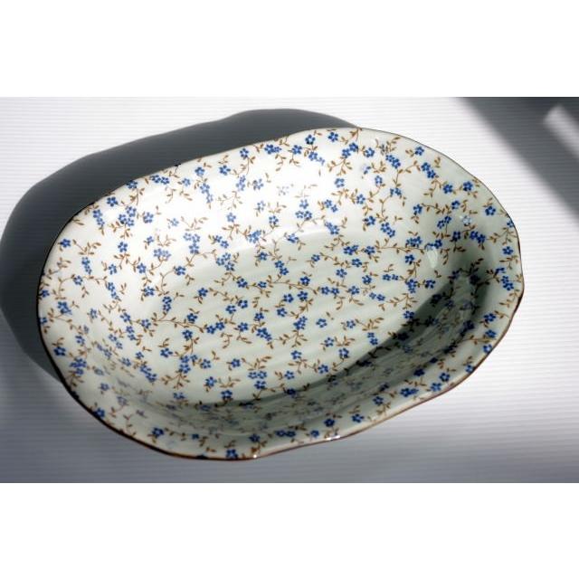 PS108　有田「祥窯」の憲小花24cm楕円カレー皿　　アウトレット込み | 