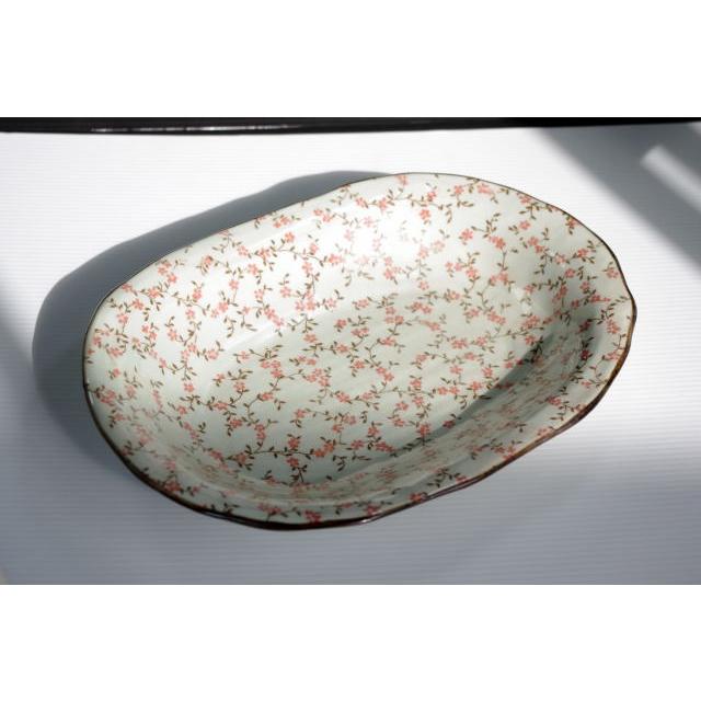 PS108　有田「祥窯」の憲小花24cm楕円カレー皿　　アウトレット込み |  | 05