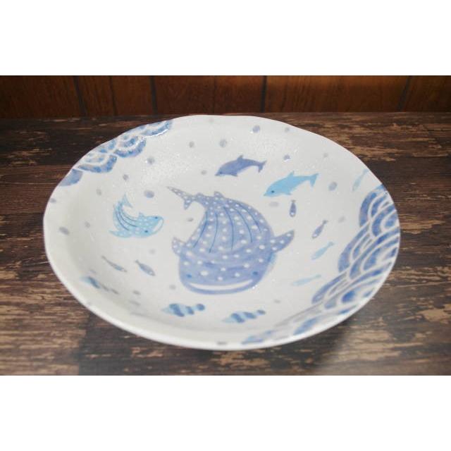 PS136　淡彩ジンベエザメ21.5cmカレー皿 　アウトレット品 | 