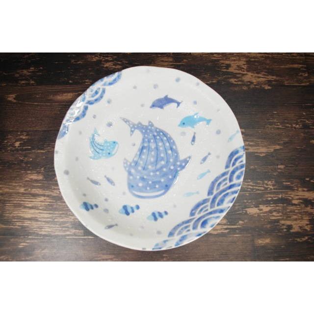 PS136　淡彩ジンベエザメ21.5cmカレー皿 　アウトレット品 |  | 01