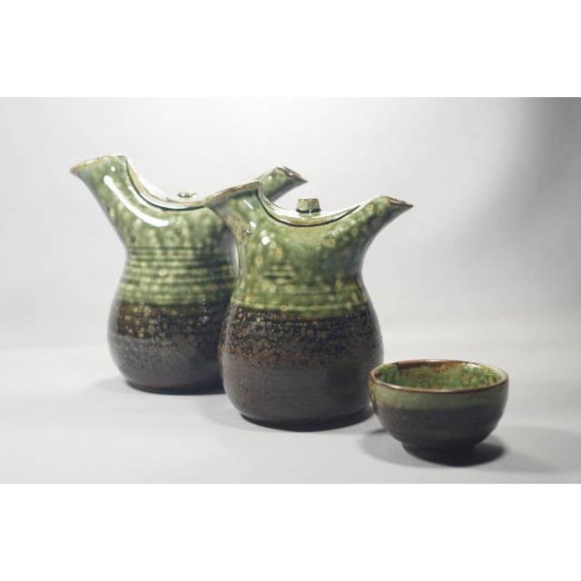 SK005　和食器盃・平ぐい盃　織部 [美濃焼/日本製/陶磁器/和食器/和風/緑/グリーン/お猪口/おちょこ/酒器/日本酒/居酒屋/旅館/料亭/業務用/大口注文] |  | 03