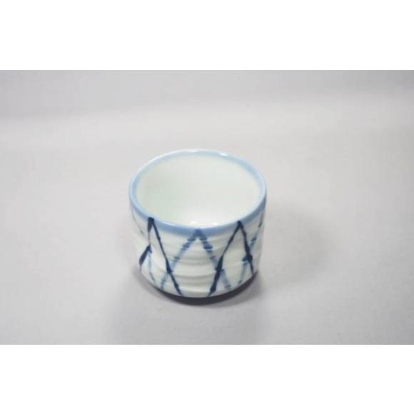 SK009　手描き古染十草　盃 [美濃焼/日本製/陶磁器/和風/お猪口/おちょこ/ぐい呑み/白/青/日本酒/お酒/熱燗/レストラン/料亭/旅館/居酒屋/業務用] |  | 01