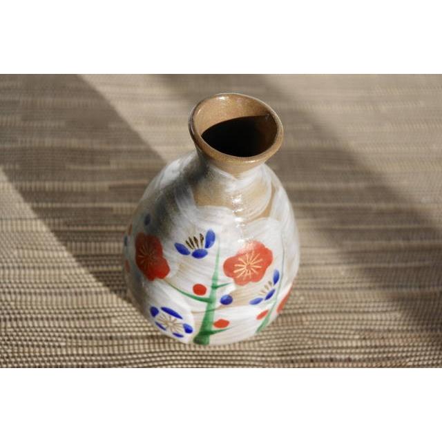 SK013 上絵白刷毛梅徳利　[美濃焼/日本製/陶磁器/和食器/和風/とっくり/お酒/酒器/日本酒/居酒屋/旅館/料亭/ブラウン/茶/アウトレットこみ] |  | 01