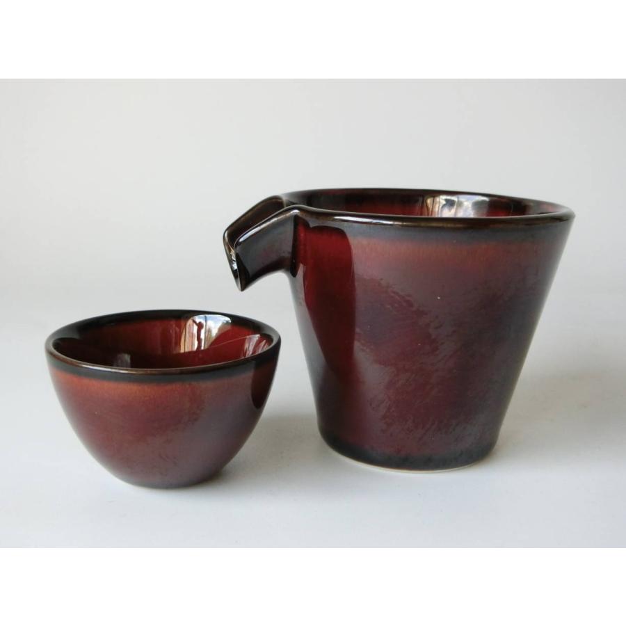 SK054 シズル冷酒器　アメ　徳利(1)盃(1)セット | 