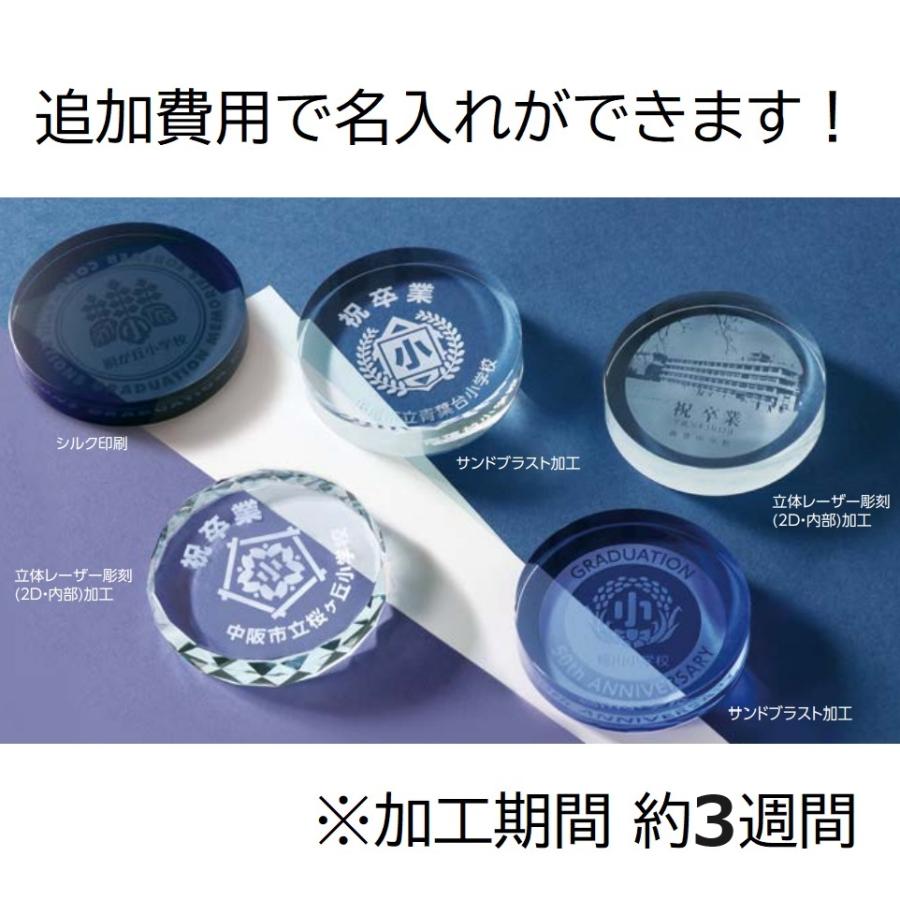 20個〜名入れ可 クリスタル ペーパーウェイト八角形 (4個までメール便