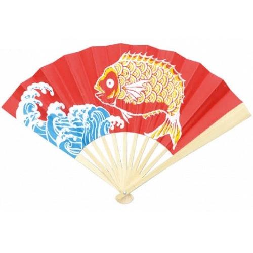 カラーせんす・扇子 赤 白(10個まで(メール便可) リバーシブルタイプ