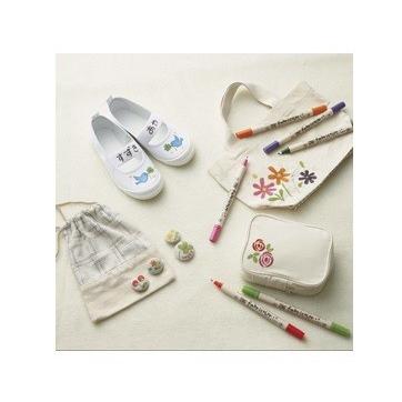 ファブリカラー＊ツイン 6色セット(メール便可) マーカー 呉竹 布用 カラーペン 文房具 |  | 01