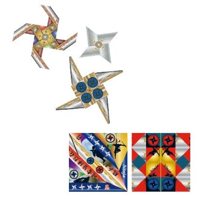 忍者 手裏剣おりがみ 4柄16枚 15cm角(メール便可) ショウワグリム 男の子 手裏剣 おりがみ 折り紙 |  | 01