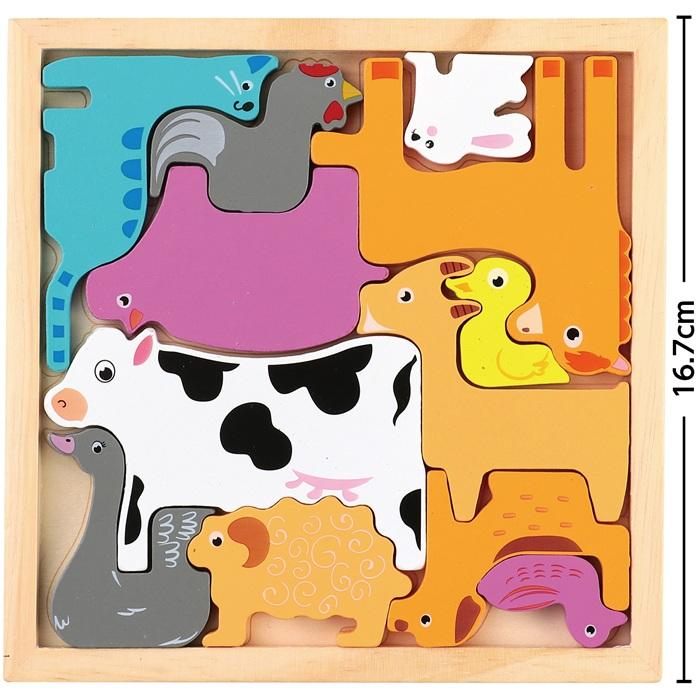 木製四角パズル ぼくじょうのどうぶつ (メール便可) アーテック 玩具