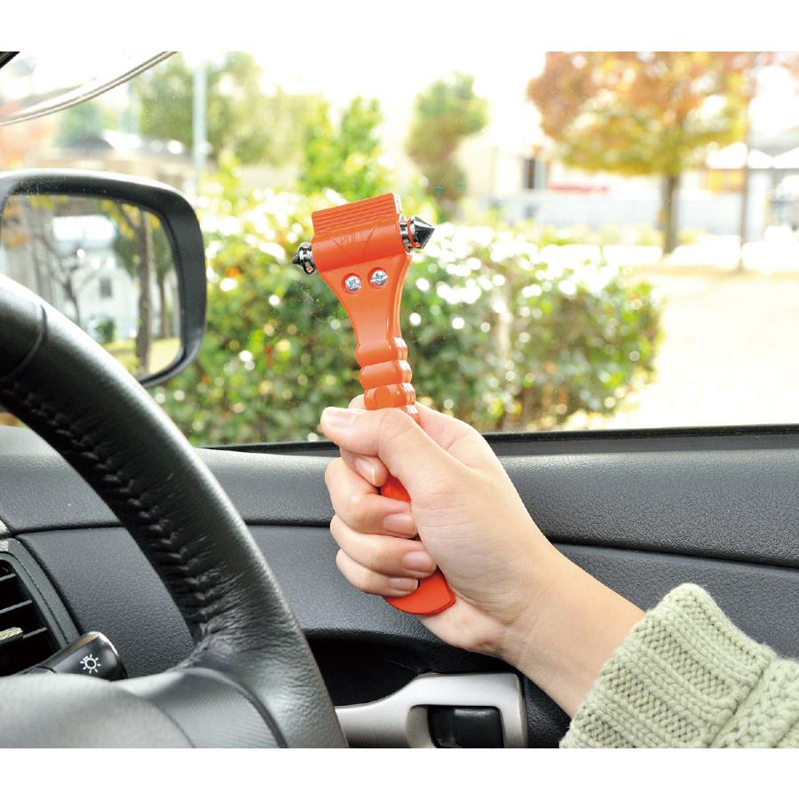 緊急脱出用ハンマー (3個までメール便可能) アーテック 防災 シートベルトカッター 窓 車 ガラス |  | 02