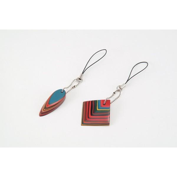 堆朱ストラップ (37368) (メール便可) 伝統工芸　工作　彫刻　彫金 |  | 01