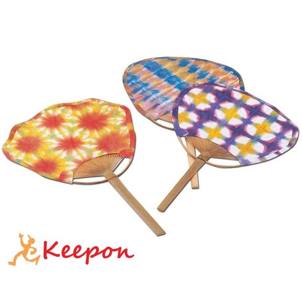 うちわセット えのぐ3色セット付 アーテック 団扇 手作り キット うちわ 夏 夏休み工作 工作キット 染め 和紙 小学生 お祭り | 