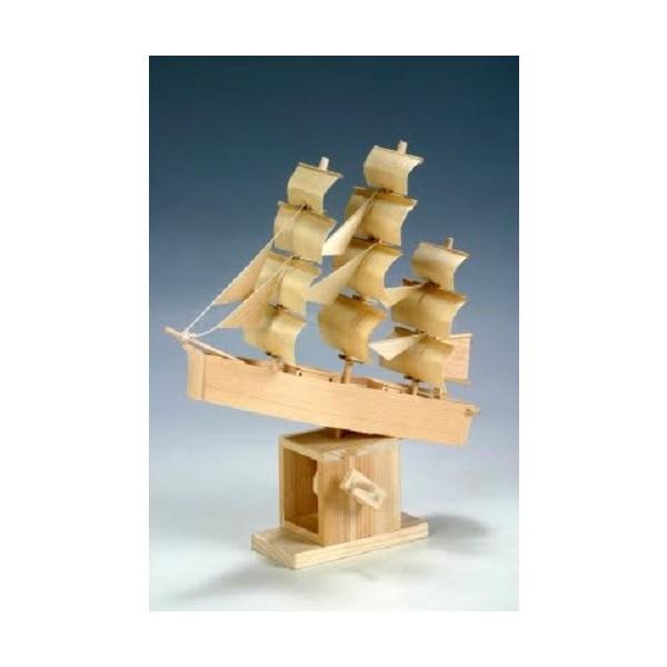 工作キット 荒波の帆船 加賀谷木材 木工工作キット 自由研究 からくり
