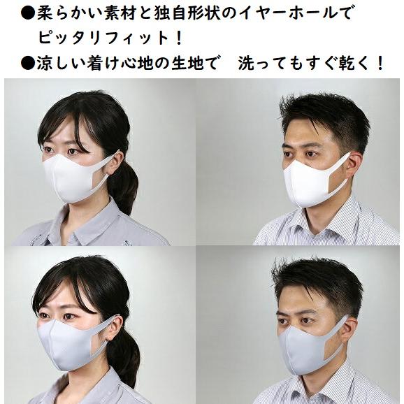 3枚入り ひんやり冷感マスク(12個までメール便可) 6色から選択　アーテック 夏用 ひんやり 洗える グレー 白 ピンク 大人用 黒 立体マスク 3D UVカット |  | 03