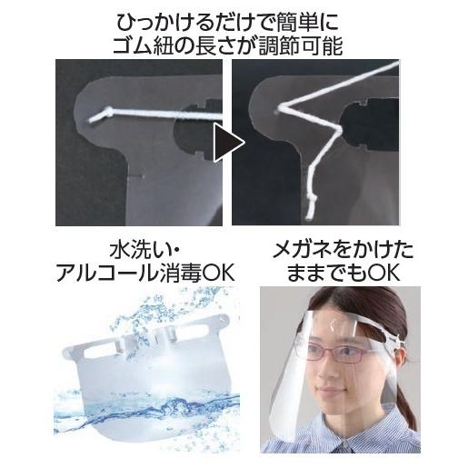 幼児用 クリアシートフェイスシールド (10枚組)　コロナ感染予防 感染対策 学校 対策 子ども 子供用 男女兼用 軽量 洗える 透明 |  | 02