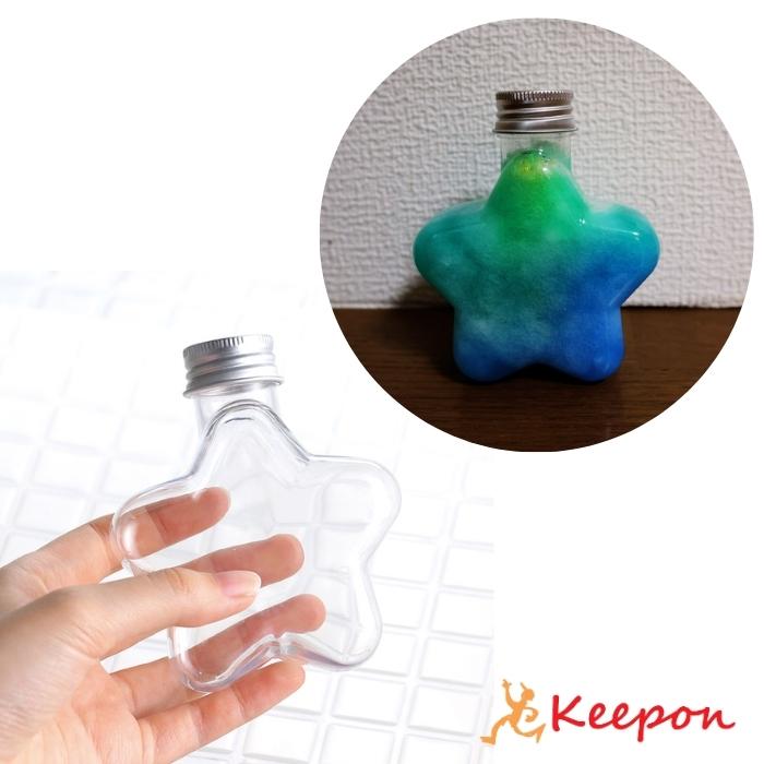 蓋つきプラスチック容器　星形 アーテック ガールズクラフト 手作り 工作 自由研究 夏休み工作 小学生 七夕工作 星 ボトル スノードーム | 