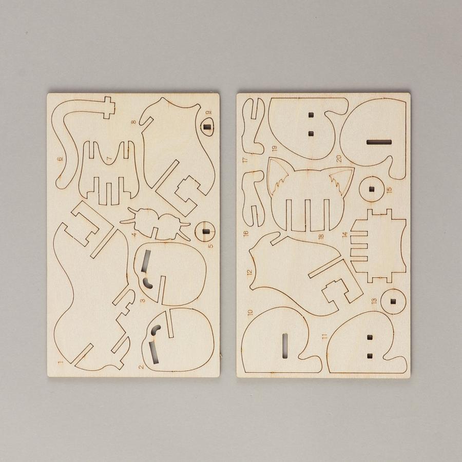 木製3Dパズル ネコ(12個までメール便可) アーテック 玩具 おもちゃ